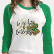 St Patrick's Day Shirts, Irish Shirt, Leopard Shamrock Shirt, Wee Bit 'o Cuteness 4ST-3319 3/4 Sleeve Raglan