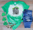 St Patrick's Day Shirts, Irish Kissese Shamrock Wishes 5SP-30 Bleach Shirt