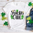 Happy St Patrick's Day Shirts Shamrock Irish, Lucky Girl 5SP-55 T-Shirt
