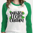 St Patrick's Day Shirts, Shamrock Shirt, Mister Lucky Charm Irish 5SP-78 3/4 Sleeve Raglan
