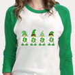 St Patrick's Day Gnomes Shirt, Gnomes Shirt, Happy St Patrick's Day Shirt, Luck 5SP-45 3/4 Sleeve Raglan