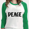 St Patrick's Day Shirts, Shamrock Shirt, Peace Irish 5SP-70 3/4 Sleeve Raglan
