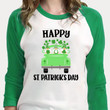 St Patrick's Day Shirts, Happy St Patricks Day 5SP-16 3/4 Sleeve Raglan