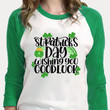 St Patrick's Day Shirts, Shamrock Shirt, St Patricks Day Wishing You Good Luck 5SP-84 3/4 Sleeve Raglan