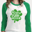 St Patrick's Day Shirts, Irish Shamrock Shirt, Wee Little Hooligan 5SP-94 3/4 Sleeve Raglan