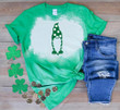 Gnomes St Patrick's Day Shirts, Shamrock Gnome 2SP-07 Bleach Shirt