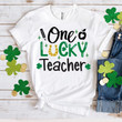 St Patrick's Day Shirts, Teacher Shamrock Shirt, One Lucky Teacher 2SP-20 T-Shirt