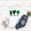 Happy St Patrick's Day Shirts, Shamrock Shirt, Peace Love Irish 2SP-15 T-Shirt