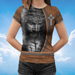 Feath Over Fear T-Shirt, God Jesus T-Shirt, Christian Jesus 3D T-Shirt For Men Women