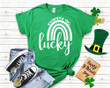 St Patrick's Day Shirts, Shamrock Shirt, Happy Go Lucky Rainbow 1STW 78 T-Shirt