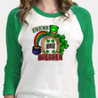 St Patrick's Day Shirts Shamrocks Lucky And Blessed Irish 6SP-20 3/4 Sleeve Raglan