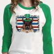 St Patrick's Day Shirts Shamrocks St.Patricks Day Bison Irish 6SP-33 3/4 Sleeve Raglan