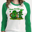 St Patrick's Day Shirts Shamrocks Happy St.Patricks Day Camper Irish 6SP-11 3/4 Sleeve Raglan