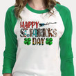 St Patrick's Day Shirts Shamrocks Western Happy St.Patricks Day Irish 6SP-39 3/4 Sleeve Raglan