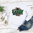 St Patrick's Day Shirts, Irish Shirt, Lucky Cow Hide And Leopard 6SP-41 T-Shirt