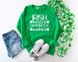 St Patrick's Day Shirts, Shamrock Clover Shirt, Irish Kisses And Shamrock Wishes 1STW 38 Long Sleeve