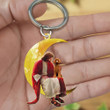 Customized Poodle With Jesus Sitting On The Moon Acrylic 2D Keychain for Poodle Lovers