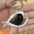 Personalized Pomeranian Angel 2D Keychain In The Wings Acrylic 2D Keychain Memorial Dog Gifts