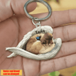 Personalized Husky Angel 2D Keychain In The Wings Acrylic 2D Keychain Memorial Dog Gifts
