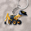 Excavator XS0611016YC Personalized Name Acrylic Keychain, 2D Flat Keychain