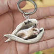 Ragdoll Cat Sleeping in the Wing Angel Acrylic 2D Keychain Memorial Gift for Cat Lovers