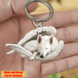 Personalized German Shepherd Angel 2D Keychain In The Wings Acrylic 2D Keychain Memorial Dog Gifts