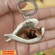 Personalized Australian Kelpie Angel 2D Keychain In The Wings Acrylic 2D Keychain Memorial Dog Gifts