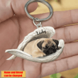 Personalized Pug Angel 2D Keychain In The Wings Acrylic 2D Keychain Memorial Dog Gifts