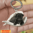 Personalized Pug Angel 2D Keychain In The Wings Acrylic 2D Keychain Memorial Dog Gifts