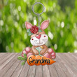 Customized Bunny 2D Keychain, Rabbit 2D Keychain Grandma and Mom 2D Keychain for Easters Day