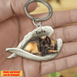 Personalized Belgian Shepherd Angel 2D Keychain In The Wings Acrylic 2D Keychain Memorial Dog Gifts