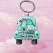Personalized Gnome Truck Couple 2D Keychain, Custom Acrylic Flat 2D Keychain for Girlfriend and Boyfriend