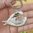 Exotic Shorthair Cat Sleeping in the Wing Angel Acrylic 2D Keychain Memorial Gift for Cat Lovers