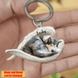 Personalized Alaskan Malamute Angel 2D Keychain In The Wings Acrylic 2D Keychain Memorial Dog Gifts
