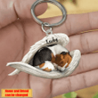 Personalized Beagle Angel 2D Keychain In The Wings Acrylic 2D Keychain Memorial Dog Gifts