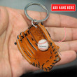 Personalized Baseball Gloves Acrylic 2D Keychain for Baseball Lovers, Custom Name baseball 2D Keychain