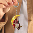 Black Cocker Spaniel With Jesus Sitting On The Moon Acrylic 2D Keychain