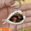 Personalized Labrador Retriever Angel 2D Keychain In The Wings Acrylic 2D Keychain Memorial Dog Gifts