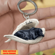 Personalized Labrador Retriever Angel 2D Keychain In The Wings Acrylic 2D Keychain Memorial Dog Gifts