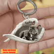 Personalized French Bulldog Angel 2D Keychain In The Wings Acrylic 2D Keychain Memorial Dog Gifts