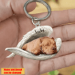 Personalized Pit Bull Angel 2D Keychain In The Wings Acrylic 2D Keychain Memorial Dog Gifts