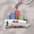 Casino Poker Lover NI0911010XS Acrylic Keychain, 2D Flat Keychain