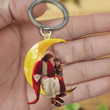 Rottweiler With Jesus 2D Keychains Sitting On The Moon Flat Acrylic 2D Keychain