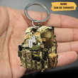Personalized Tactical Vests Acrylic 2D Keychain for Soldiers, Soldiers 2D Keychain for Dad, Him
