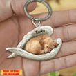 Personalized Golden Doodle Angel 2D Keychain In The Wings Acrylic 2D Keychain Memorial Dog Gifts