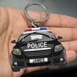 Police Car 2D Keychain, Custom Name Flat Acrylic 2D Keychain for Police Officers
