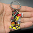 Personalized 2D Keychain Gift For Firefighters Acrylic 2D Keychain, Custom Name Flat 2D Keychain for Firefighter