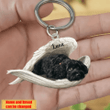 Personalized Cockapoo Angel 2D Keychain In The Wings Acrylic 2D Keychain Memorial Dog Gifts