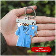 Personalized Nurse Costume Acrylic 2D Keychain, Custom Name Flat 2D Keychain for Nurse