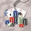 Casino Poker Things NI0911011XS Acrylic Keychain, Casino Poker 2D Flat Keychain